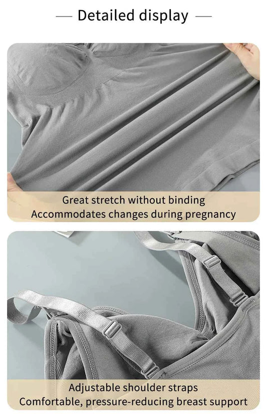 Maternity Breastfeeding Bra Tank Tops Women Comfortable Pressure Reducing Adjustable Shoulder Straps Anti Sagging Pregnant Bra