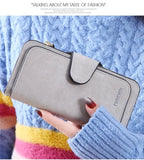 ZeAiLi Long PU Leather Clutch Wallet with Animal Paw & Butterfly Print