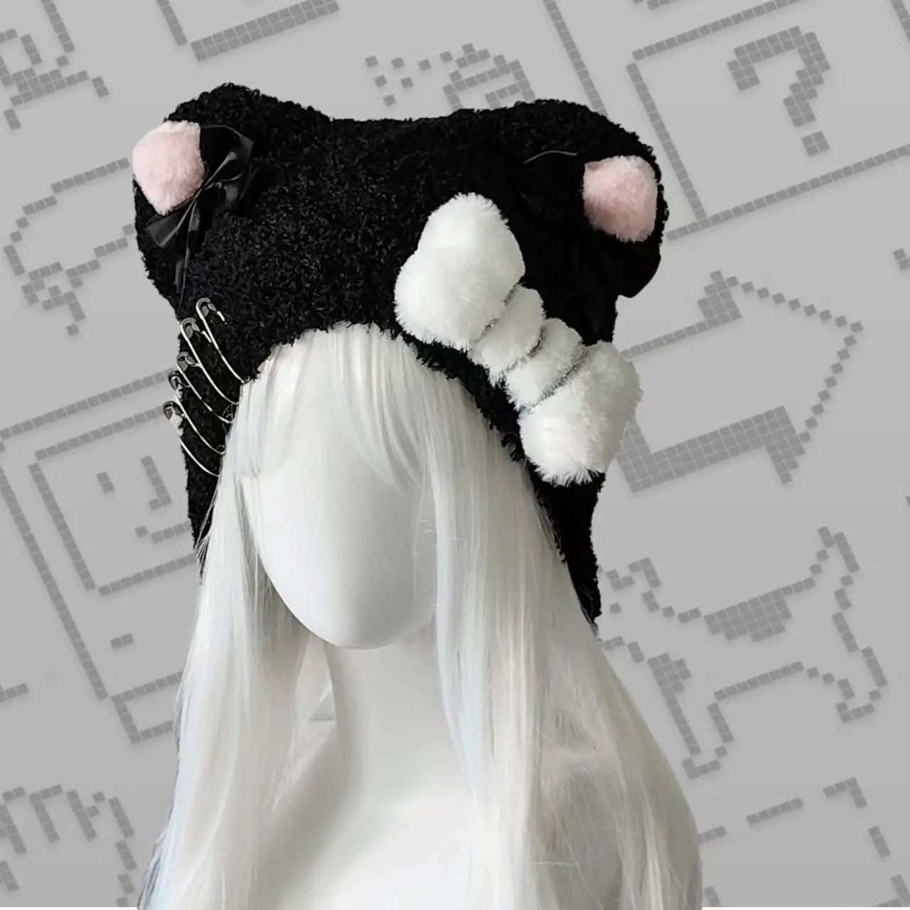 Autumn Winter Grunge Casual Warm Angel's Wings Hats Y2k Aesthetic Knitted Bears Ears Hat Kawaii Lolita Harajuku Caps Fashion SS69 18.69 Black 1 1 / One Size