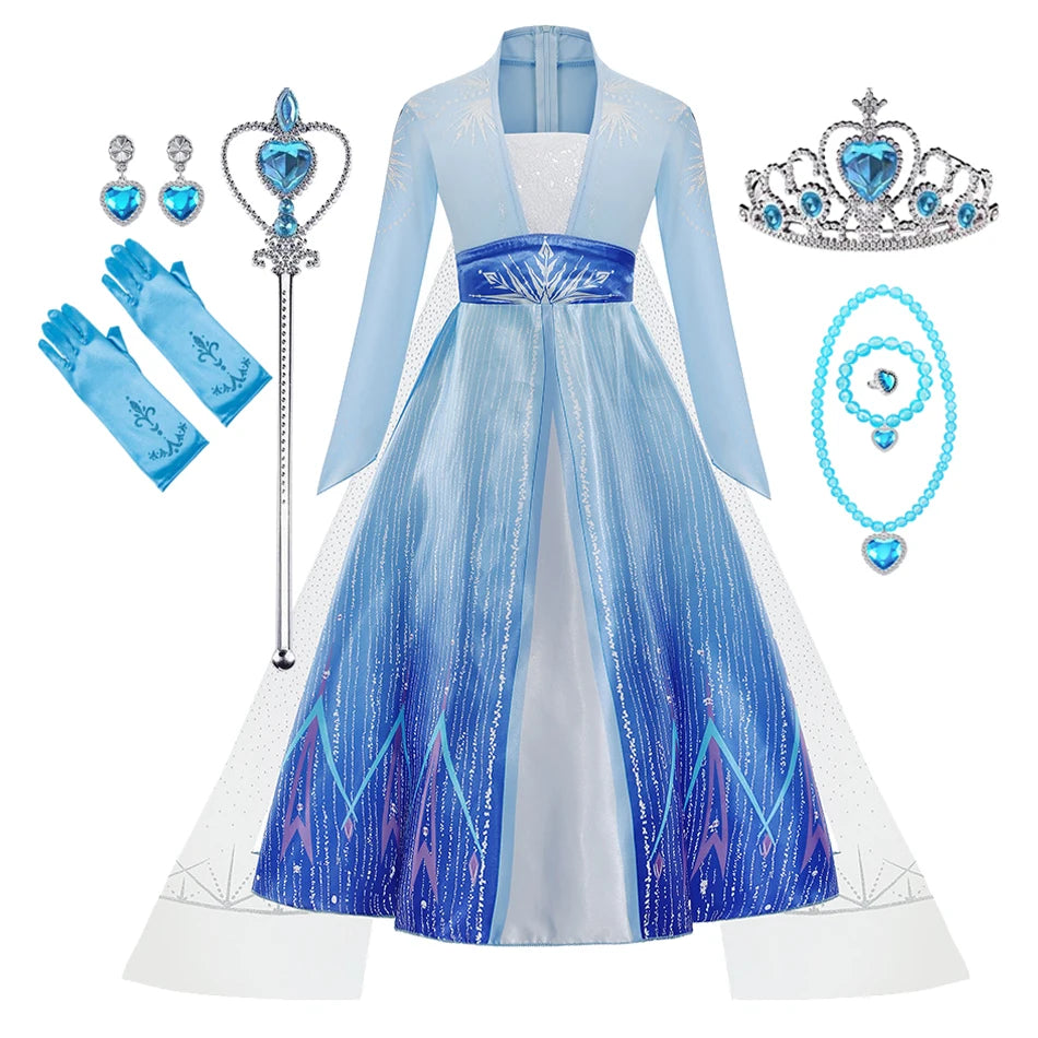 Disney Elsa Princess Dress for Girls - Long Sleeve A-Line