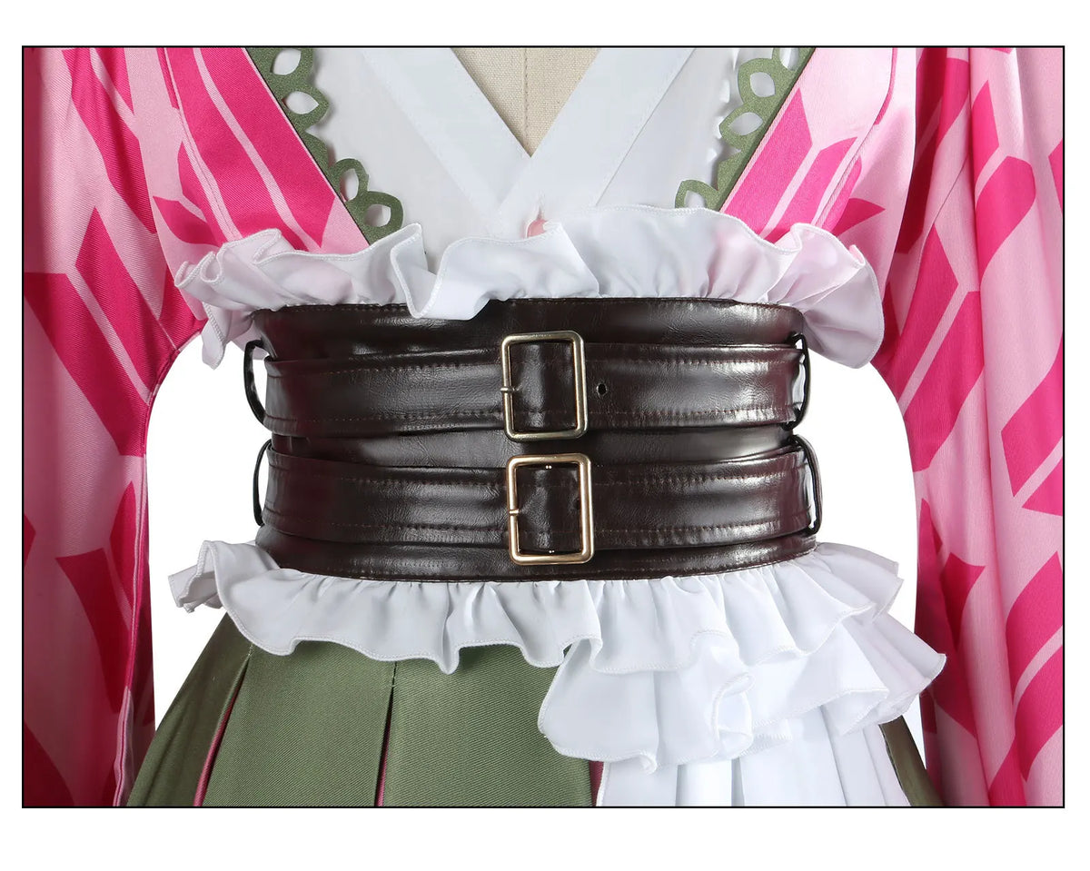 SS69 Kanroji Mitsuri Women's Anime Cosplay Costume Set with Wig and Belt