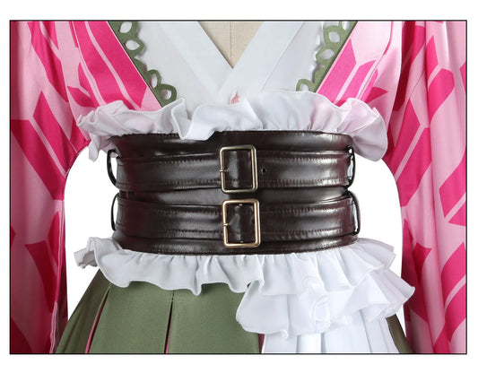 SS69 Kanroji Mitsuri Women's Anime Cosplay Costume Set with Wig and Belt