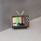 Wannee Vintage TV No Signal Rainbow Lapel Pin