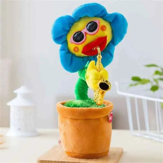Musical Singing Dancing Toys 120 Songs Repeating Talking Record Speaking Sunflower Soft Plush Funny Creative Saxophone Kids Toy