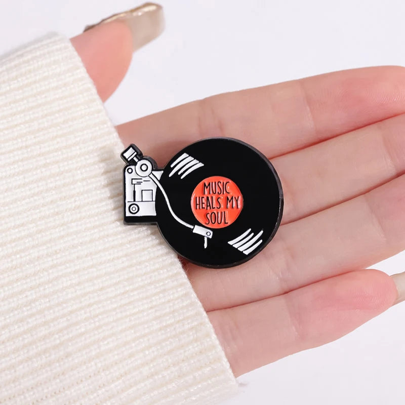 QIHE JEWELRY Retro Cassette Tape Enamel Pin Badge