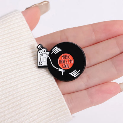 QIHE JEWELRY Retro Music Cassette Tape Enamel Pin Zinc Alloy Lapel Badge