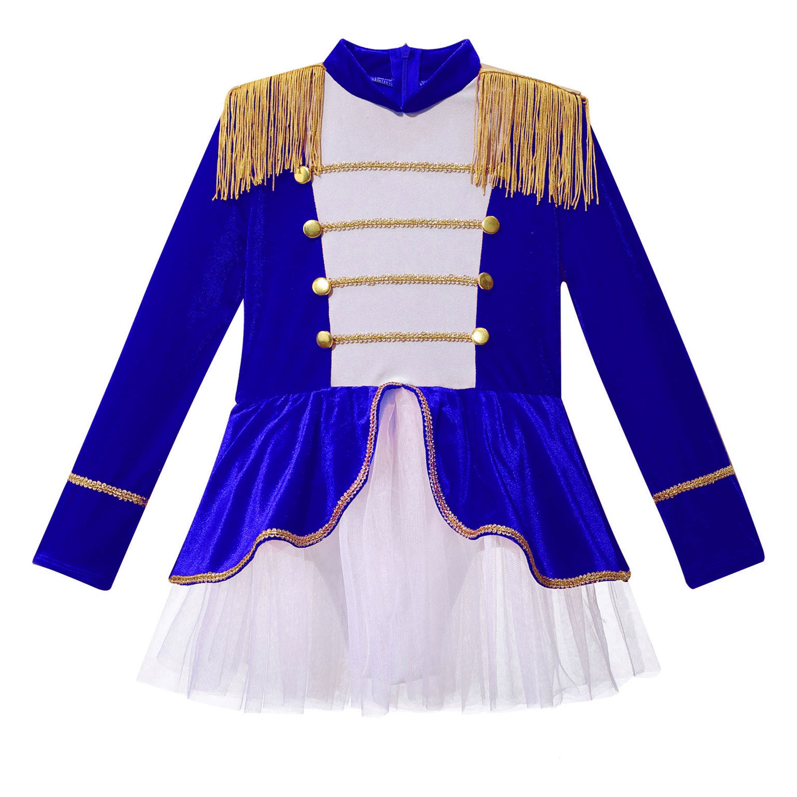 Inlzdz Women's Sequin Tassel Ringmaster Leotard Dress