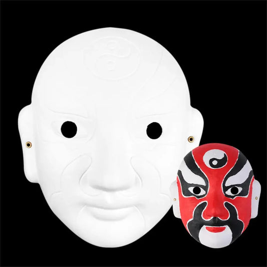 SS69 Ancient Style Full Face Mask, White Retro Hanfu Costume Prop for Adults