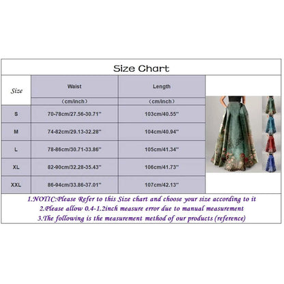 High Waist Pocket Skirts For Women Fashion Bohemian Floral Print Maxi Skirt Party Beach Long Skirt Elegant Vintage Clothing