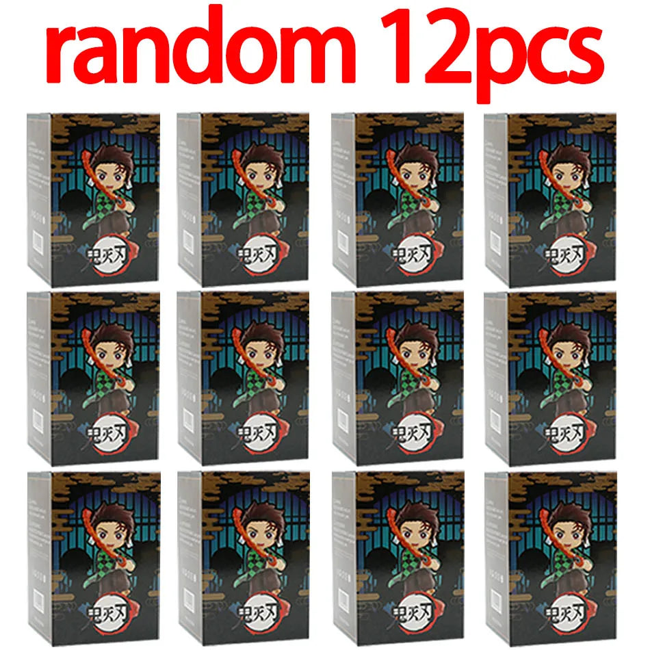 1-12pcs Anime Demon Slayer Blind Box Figure Toys Kimetsu No Yaiba Battle Series Guess Bag Mystery Doll Christmas Birthday Gift