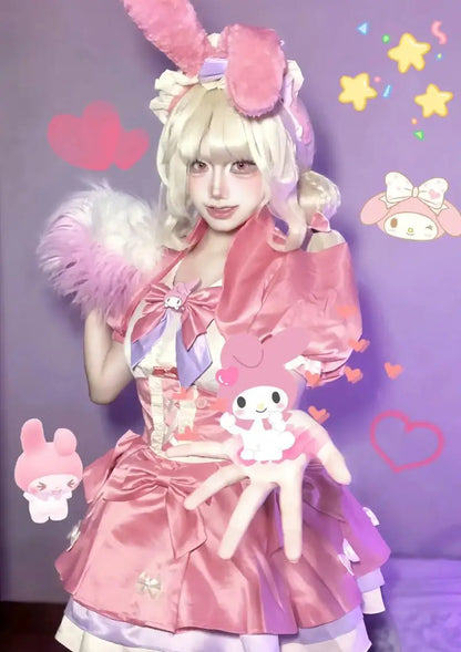 Lily Barrier Identity V Cheerleader Cosplay Costume Pink Women's Uniform