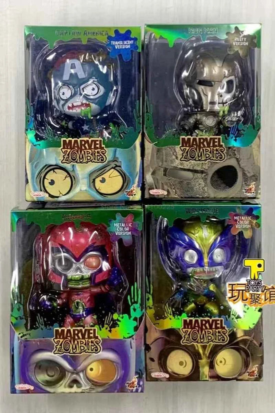 Hot Toys Cosbaby Marvel Zombie Zombie Iron Man Team America Wolverine Deadpool Cosb834/6/7/8 Special Color Mini Figures Gifts