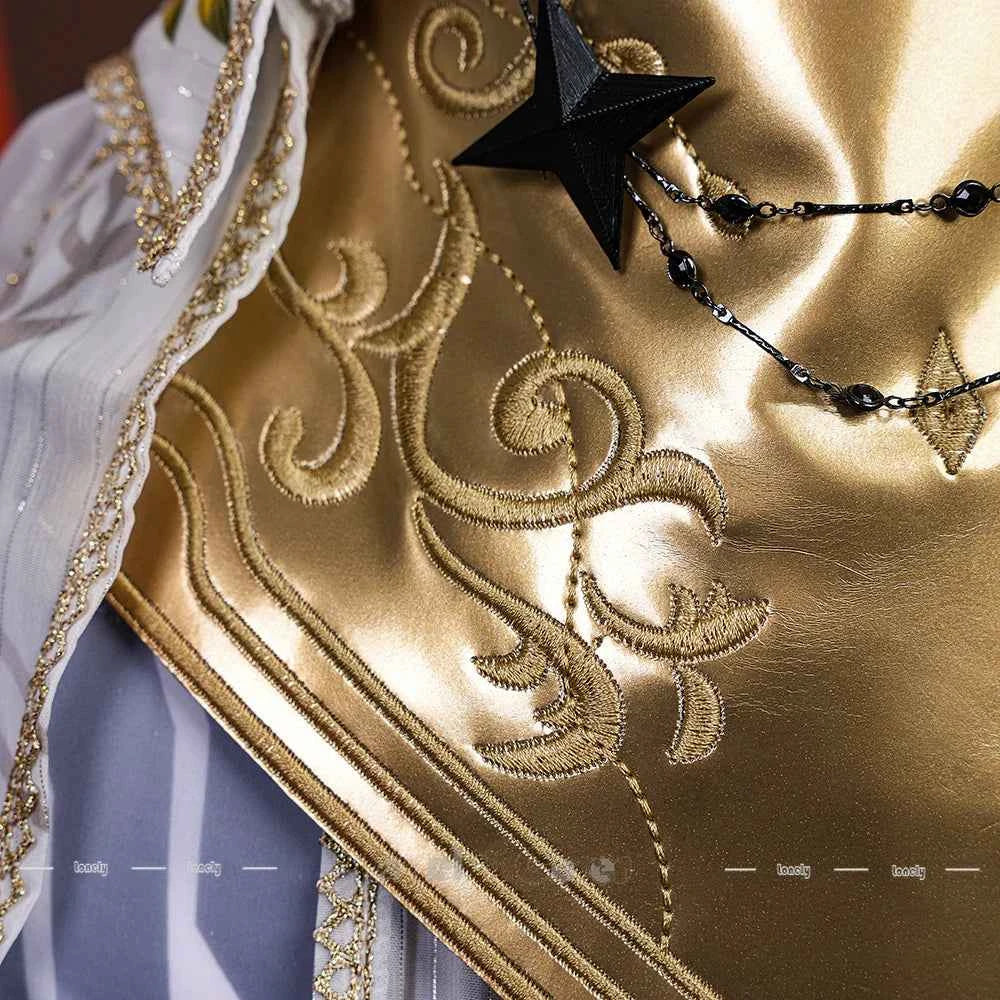 Wuthering Waves Augusta Cosplay Costume Wig Dress Headwear Earrings Neckwear Halloween Party For Women Girls Men Rinascita Props