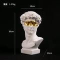 GUGUGUHOME David Head Resin Bust Sculpture - Modern Abstract Art
