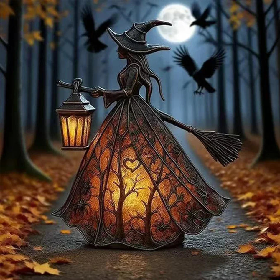 Halloween Witch Ghost 3D  Lamp Lantern Decorative Resin Lantern For Festival Spooky Party Decor Halloween Outdoor Indoor Lantern