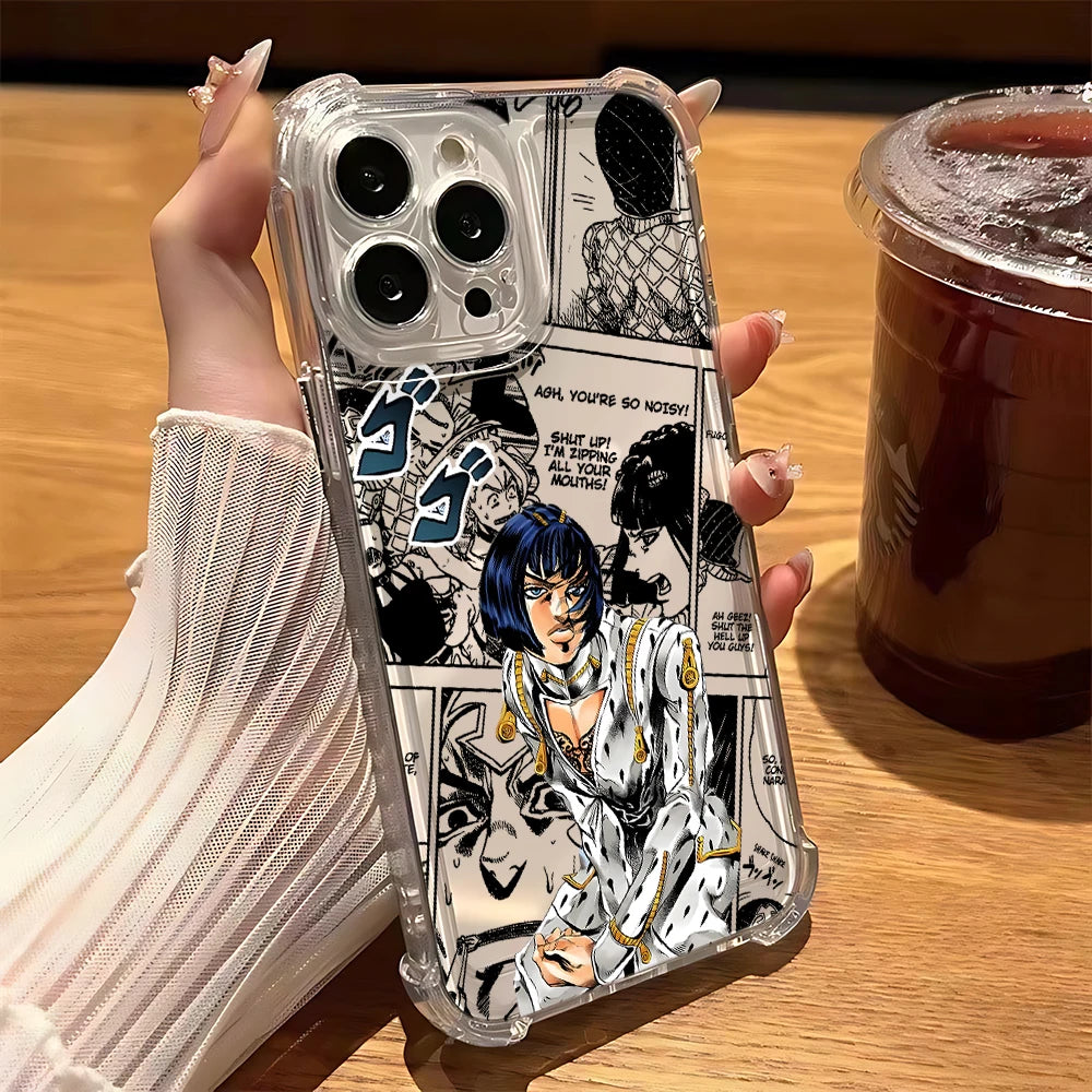 Black Anime JoJo's Bizarre Adventure Phone Case For Samsung A56 A26 A33 A54 A52 A51 A13 A73 A55 A53 A36 A35 A34 A32 A25 A24 A23