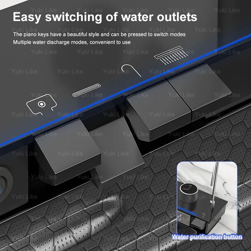 BOSX Stainless Steel Kitchen Sink with Waterfall Faucet