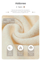 Addonee Women's 100% Merino Wool O-Neck Pullover Sweater