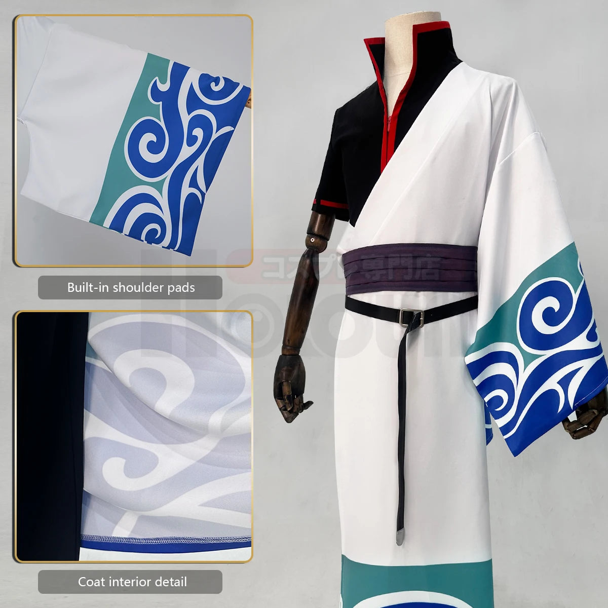 HOLOUN Gintama Anime Sakata Gintoki Cosplay Costume Wig Kimono Top Pants Cos Convention Halloween Christmas Gift SS69