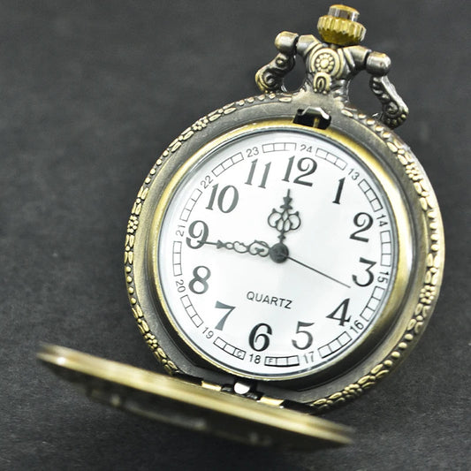 Vintage Bronze Clamshell Creative Handsome Cat Design Necklace Quartz Pocket Watch Gift Universal Male And Female Students SS69