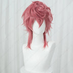 Trish Una Cosplay Wig 40cm Long Dark Pink Mixed Color Wigs Heat Resistant Synthetic Hair