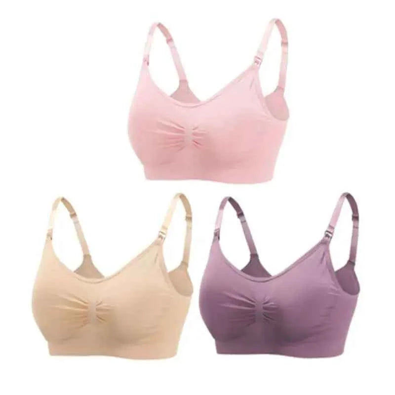 3pcs/Set High Quality Maternity Nursing Bras Cotton Breastfeeding Pregnant Underwear Seamless Large Size Breathable Bra Push Up