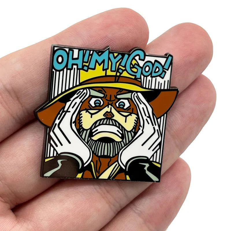 Joseph Joestar Badges Pendant Anime JoJo's Bizarre Adventure Pins Manga Brooches for Bag Backpack Clothing Lapel ACG Cosplay Toy