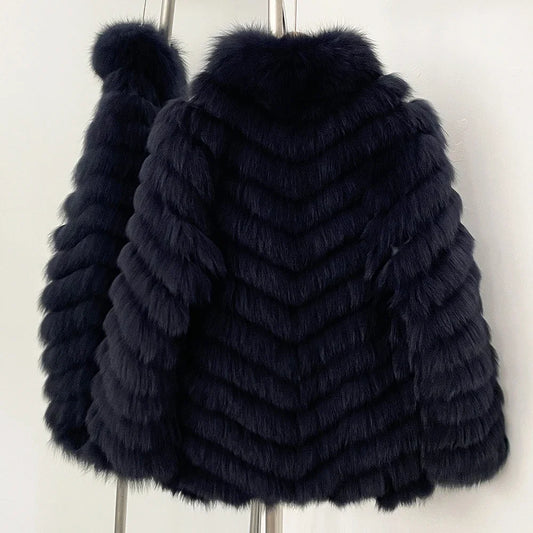 OFTBUY Natural Fox Fur Jacket Luxury Style Streetwear Lady New Winter Clothing Women Fashion Warm Thick Real Fur Coat Female