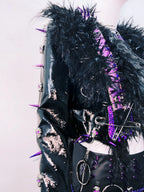 Gothic Rivet Faux Leather Jacket - Short Distressed Style