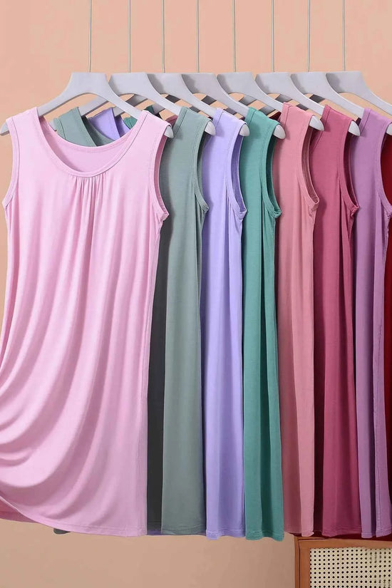 Plus size XL to 8XL Modal sleeveless sleepdress Summer lady's tank dress Loose camisole nightdress comfort dresses