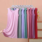 Plus size XL to 8XL Modal sleeveless sleepdress Summer lady's tank dress Loose camisole nightdress comfort dresses