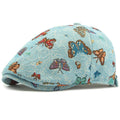Women's Butterfly Embroidery Cotton Beret Hat - Adjustable Painter Cap
