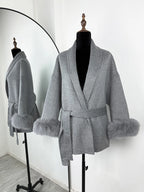 TARUXY Women's Double-Sided Wool Coat with Removable Sashes