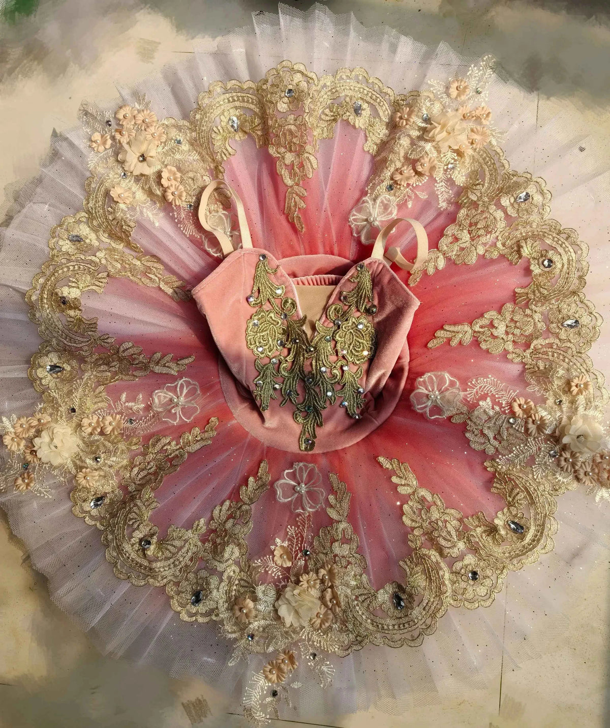 Women Professional Ballet Tutu Dress Lace Flower Platter Tutu Ballerina Skirts Girls Sleeping Beauty Performance Dance Costumes