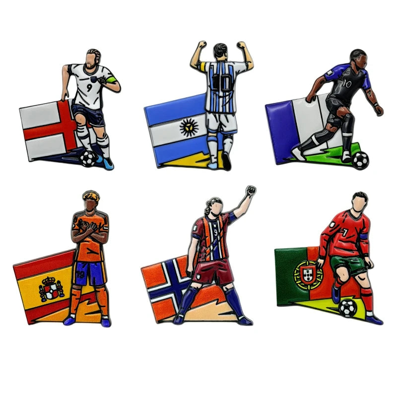 2026 World Cup Soccer Player Enamel Pin Badge for Bags & Clothes