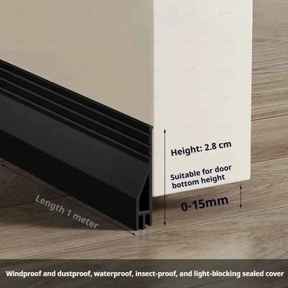 1M TPE Door Bottom Gap Sealing Strip Self-adhesive 3-layer Windproof Anti-Cold Noise Reduction Wearproof Window Weather Strip