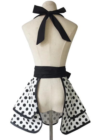 SS69 Cotton Princess Apron for Women, Oilproof Kitchen Cooking Waist Apron