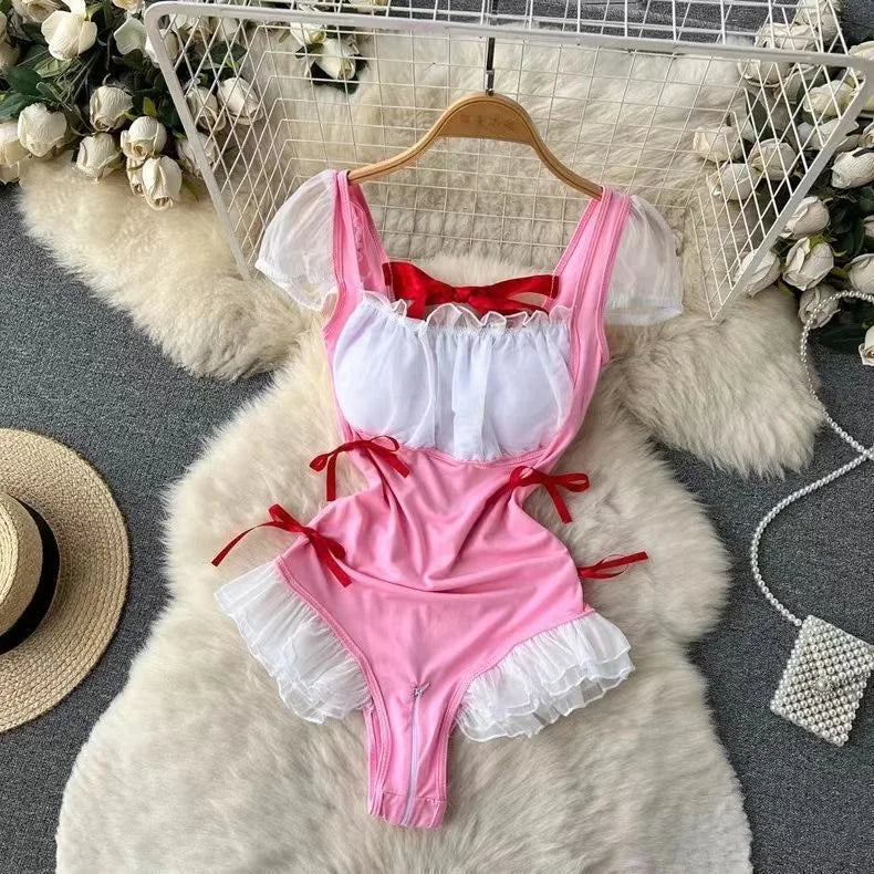 Women Hotsweet Sexy Drawstring Lace Up Design Halter Playsuits Fashion Transparent Bodysuits Slim Hollow Out Summer Rompers  New