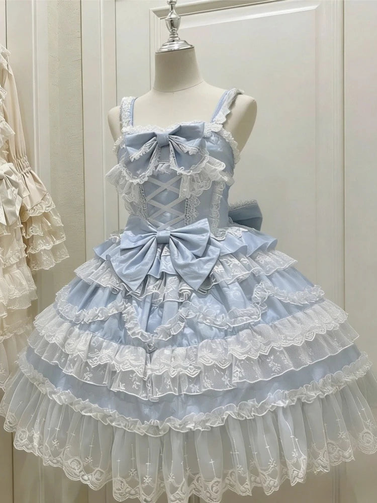Y2K Lolita Vintage Dress Lace Sleeveless Cosplay Clothing French Strap Elegant Girls Party Japanese Kawaii Dress 2026 Summer
