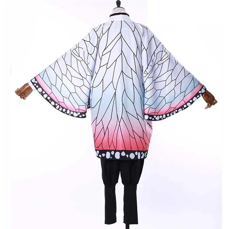 Kochou Shinobu Anime Cosplay Costume Set with Haori for Adults