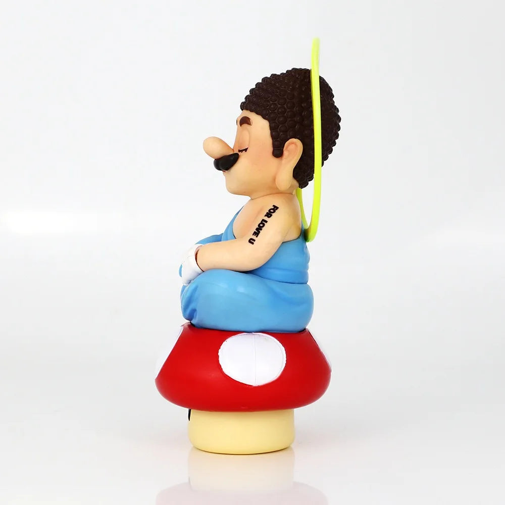 Super Mario Ruyi Buddha Mario Plumber anime handwork car model 14.3cm SS69