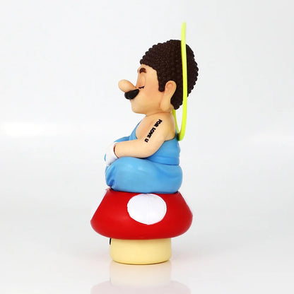 Super Mario Ruyi Buddha Mario Plumber anime handwork car model 14.3cm SS69