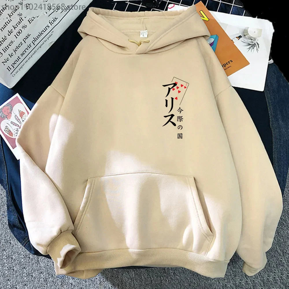 Arisu Seven of Heart Hoodie Anime Alice In Borderland Sweatshirt Spring/Autumn Winter Clothes Harajuku Pullover Men Graphic Tops SS69