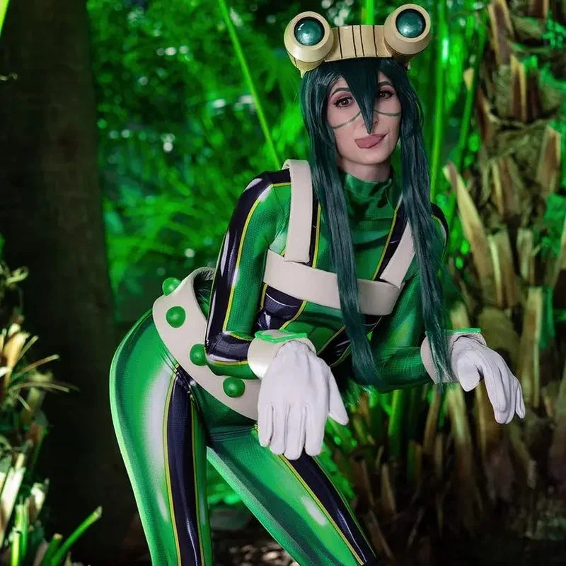 RUD Halloween MyHero Academia Froppy Tsuyu Asui Cosplay Costume Zentai Suit Women s suits  AdultsRUD