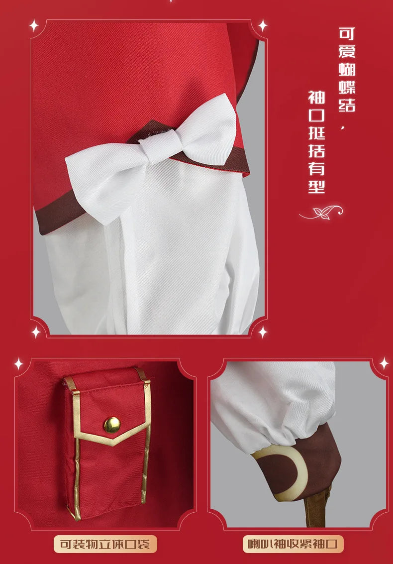Genshin Impact Klee Cosplay Costume Set with Wig