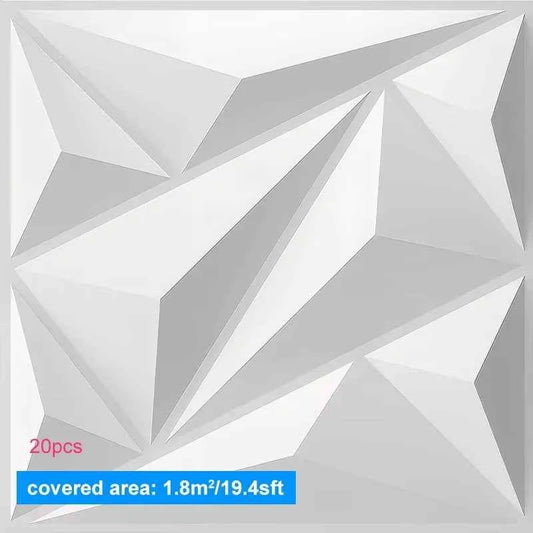 20PCS 3D Wall Panels 30x30cm Indoor Wall Decoration for Living Room Bedroom Hotel Office  Mural Tile-Panel-Mold 3D Wall Sticker