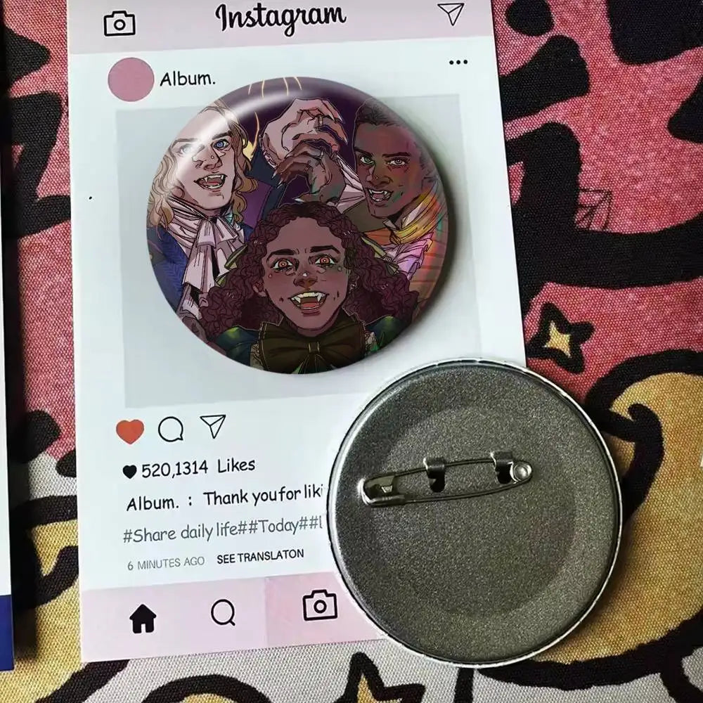 Movie Interview with the Vampire   Laser Badge Applicable For Backpack Clothes Hats Decor Creative Accessories