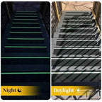 10pcs Non Slip Grip Tape with Glow in Dark Stripe High Friction Deck Grip Tape Strips Anti Skid Tape for Steps Outdoor Basement
