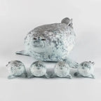 40cm Mother and Baby Seal Plush Toy Set - Soft Grey Stuffed Animal