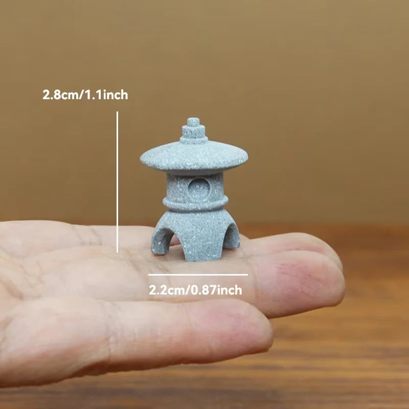 Miniature Sandstone Zen Tower for Bonsai Garden & Fish Tank